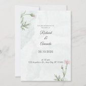 Sage Green Wildflower Wedding Invitation Kaart (Voorkant)