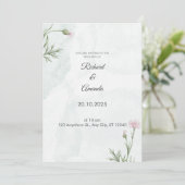 Sage Green Wildflower Wedding Invitation Kaart (Staand voorkant)