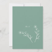 Sage Green Wildflower Wedding Invitation Kaart (Achterkant)