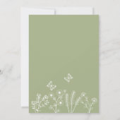 Sage Green Wildflower Wedding Invitation Kaart (Achterkant)