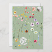 Sage Green Wildflower Wedding Invitation Kaart (Achterkant)