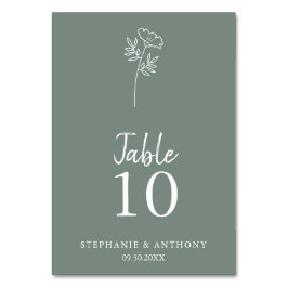Sage Green Wildflower Wedding Kaart