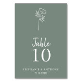 Sage Green Wildflower Wedding Kaart (Achterkant)