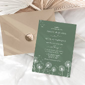 Sage Green Wildflower Wedding  Kaart