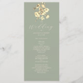 Sage Green Wildflower Wedding Programme Programmakaart (Voorkant)