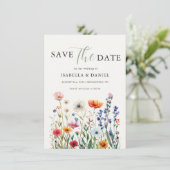 Sage Green Wildflower Wedding Save The Date (Staand voorkant)