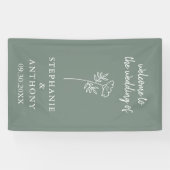 Sage Green Wildflower Wedding Spandoek (Horizontaal)
