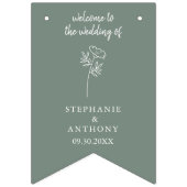Sage Green Wildflower Wedding Vlaggetjes (Derde vlag)