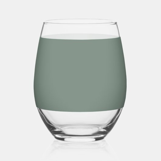 Sage Green Wildflower Wedding Wijnglas Zonder Voet (Achterkant)