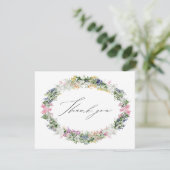 Sage Green Wildflower Wreath Wedding Bridal Shower Bedankkaart (Staand voorkant)