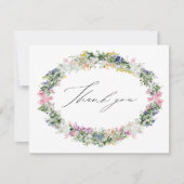Sage Green Wildflower Wreath Wedding Bridal Shower Bedankkaart (Voorkant)