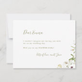 Sage Green Wildflower zal je mijn bloemenmeisje zi Kaart (Achterkant)