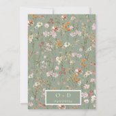 Sage Green Wildflowers Boho Bewaar de datum Save The Date (Achterkant)