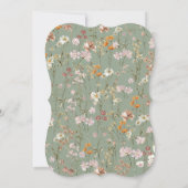 Sage Green Wildflowers Boho Bewaar de datum Save The Date (Achterkant)