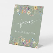 Sage Green Wildflowers Vrijgezellenfeest Pedestal Reclamebord Met Voetstuk (Voorkant)