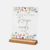Sage Green Wildflowers Vrijgezellenfeest Receptenb Acryl Bord (Hoek)