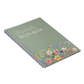 Sage Green Wildflowers Vrijgezellenfeest Receptenb Notitieboek (Rechterzijde)