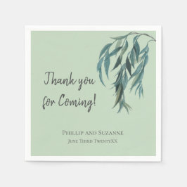 Sage Green Willow Branch Botanical Wedding Theme Servet