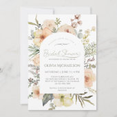 Sage Green Winter Cotton Floral Bridal Shower Kaart (Voorkant)
