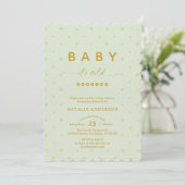 Sage Green Winter Het is koud buiten Baby shower Kaart (Staand voorkant)