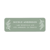 Sage Green Winter Holly Branch en Berry Christmas Etiket (Voorkant)