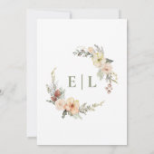 Sage Green Winter Pine Bloemen Kerstbruiloft Kaart (Achterkant)