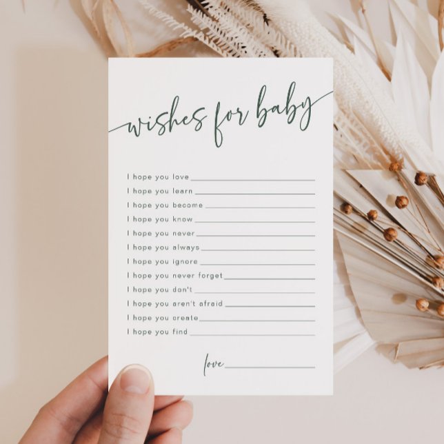 Sage Green Wishes voor Baby Modern Advice Kaart (Creator heeft geüpload)