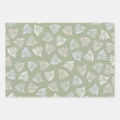 Sage Green Wisp laat modern Abstract patroon achte Inpakpapier Vel (Voorkant 2)