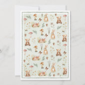 Sage Green Woodland Baby Shower Invitation Kaart (Achterkant)