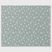 Sage Green Woodland Bomen Cadeaupapier (Vlak)