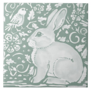Sage Green Woodland Rabbit Forest Animal Natuur Tegeltje