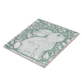 Sage Green Woodland Rabbit Forest Cute Tegeltje (Zijkant)