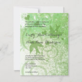 Sage Green Woodland Vogels & Swirls Bruiloft Kaart (Voorkant)