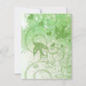 Sage Green Woodland Vogels & Swirls Bruiloft Kaart (Achterkant)