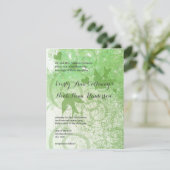 Sage Green Woodland Vogels & Swirls Bruiloft Kaart (Staand voorkant)