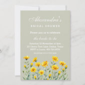 Sage Green Yellow Wildflower Spring Vrijgezellenfe Kaart (Voorkant)