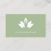 Sage green Yoga Lotus Flower  Visitekaartje (Voorkant)