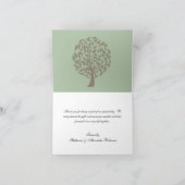 Sage Green, zacht bruin gestileerde Eco Tree Dank  Bedankkaart (Binnen)