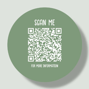 Sage Green Zakelijke QR-code scanbaar Ronde Sticker