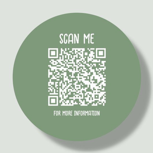 Sage Green | Zakelijke QR-code scanbaar Ronde Sticker