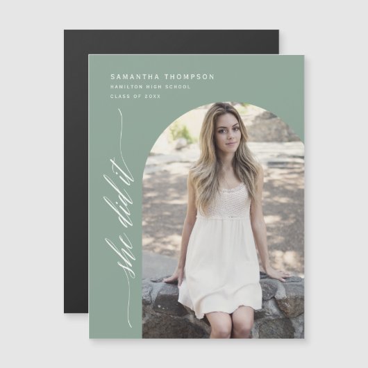 Sage Green Ze deed het op Afstuderen Magnet (Voorkant / Achterkant)