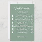 Sage Green zou liever Vrijgezellenfeest spel (Voorkant)