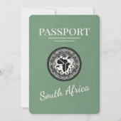 Sage Green Zuid-Afrika Paspoort Save The Date (Voorkant)