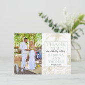 Sage Green Zuid-Afrika trouwfoto dank u Bedankkaart (Staand voorkant)