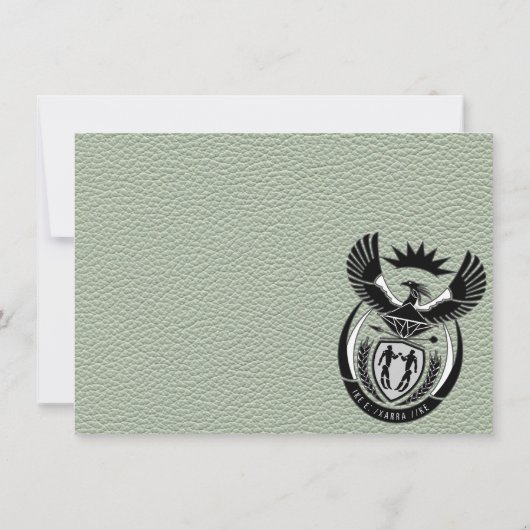 Sage Green Zuid-Afrika trouwfoto dank u Bedankkaart (Achterkant)