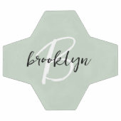 Sage Green Zwart-wit Script Monogram Voetbal (Enkel)