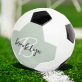 Sage Green Zwart-wit Script Monogram Voetbal