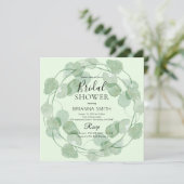 Sage GreenAquarel groen Vrijgezellenfeest Kaart (Staand voorkant)