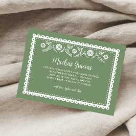 Sage GreenCielito Lindo Baby shower Muchas Gracias Bedankkaart