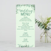 Sage Greenery bladeren Bruiloft Menu (Staand voorkant)